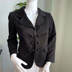 The Limited Black Blazer with Tailored Fit and Three-Quarter Sleeves
